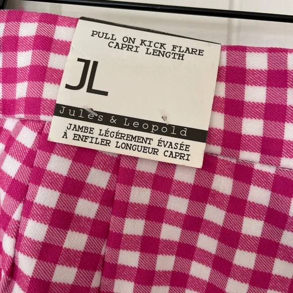 Pink Gingham capri stretch pants - Picture 4 of 10